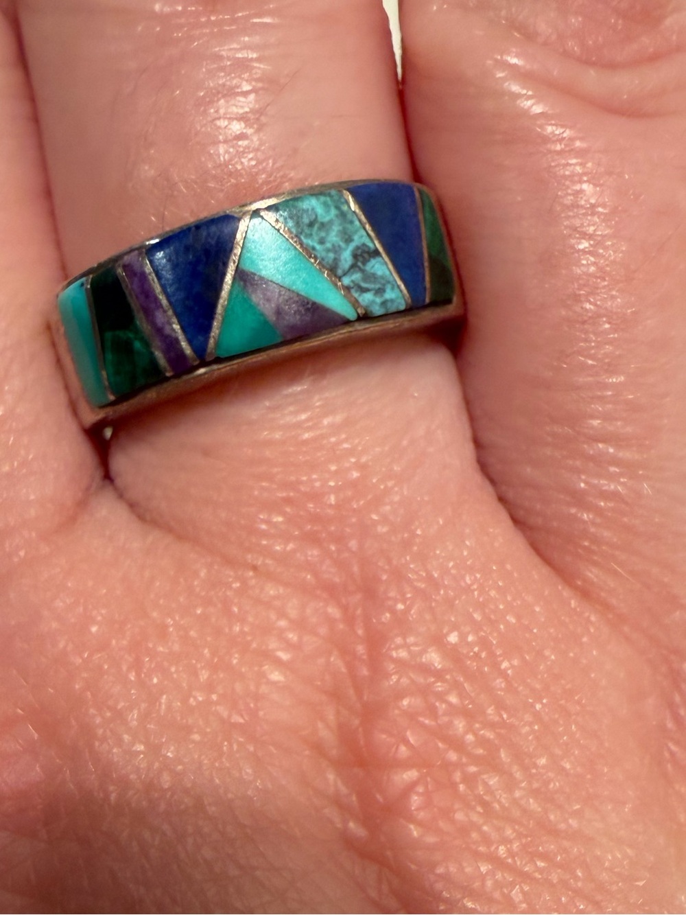 Earl Plummer Navajo Inlay Ring Size 9 Men's Unisex
